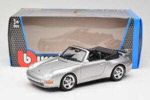 Porsche 911 993 Carrera Kabrió Ezüst Bburago 1:18 18-12039 Fém – 8. kép a 8-ből