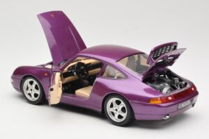 Porsche 911 993 Carrera Lila Bburago 1:18 3060-M2 Fém – 5. kép a 8-ből