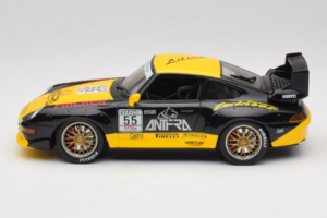 Porsche 911 993 GT2 #55 Fekete & Sárga Anson 1:18 30325-W Fém – 3. kép a 6-ből
