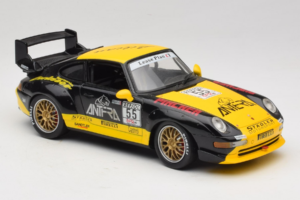 Porsche 911 993 GT2 #55 Fekete & Sárga Anson 1:18 30325-W Fém – 4. kép a 6-ből