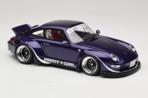Porsche 911 993 RWB Army Girl Lila GT Spirit 1:18 GT562 Gyanta – 4. kép a 6-ből