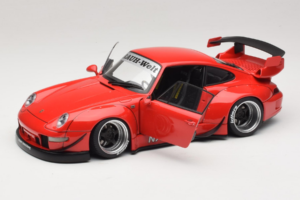 Porsche 911 993 RWB Piros Gun Grey Wheels AUTOart 1:18 78153 Kompozit – 2. kép a 8-ből
