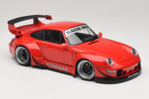 Porsche 911 993 RWB Piros Gun Grey Wheels AUTOart 1:18 78153 Kompozit – 6. kép a 8-ből