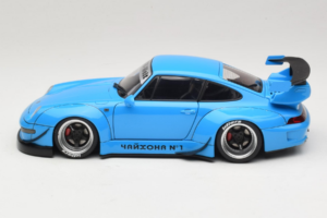 Porsche 911 993 RWB Égkék Gun Grey Wheels AUTOart 1:18 78152 Kompozit – 4. kép a 8-ből
