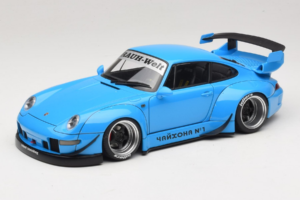 Porsche 911 993 RWB Égkék Gun Grey Wheels AUTOart 1:18 78152 Kompozit