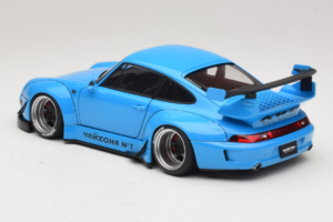 Porsche 911 993 RWB Égkék Gun Grey Wheels AUTOart 1:18 78152 Kompozit – 7. kép a 8-ből