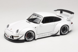 Porsche 911 993 RWB Fehér Gun Grey Wheels AUTOart 1:18 78150 Kompozit
