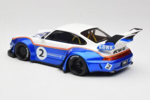 Porsche 911 993 RWB X Liberty Walk Fehér Kékkel GT Spirit 1:18 GT530 Gyanta – 5. kép a 8-ből