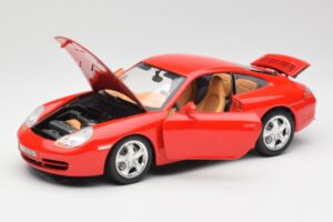 Porsche 911 996 Carrera 4 Piros Bburago 1:18 30085 Fém – 2. kép a 8-ből