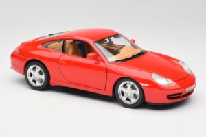 Porsche 911 996 Carrera 4 Piros Bburago 1:18 30085 Fém – 6. kép a 8-ből