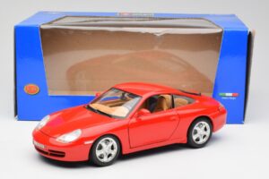 Porsche 911 996 Carrera 4 Piros Bburago 1:18 30085 Fém – 8. kép a 8-ből