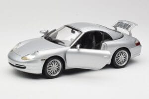 Porsche 911 996 Carrera Kabriolet Ezüst Hot Wheels 1:18 213595 Fém – 2. kép a 8-ből