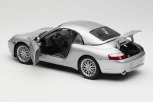 Porsche 911 996 Carrera Kabriolet Ezüst Hot Wheels 1:18 213595 Fém – 5. kép a 8-ből