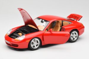 Porsche 911 996 Carrera Piros Bburago 1:18 3385 Fém – 2. kép a 8-ből