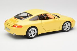 Porsche 911 996 Carrera Sárga Bburago 1:18 30085-M1 Fém – 3. kép a 8-ből