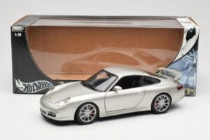 Porsche 911 996 GT3 Ezüst Hot Wheels 1:18 C2590 Fém – 8. kép a 8-ből