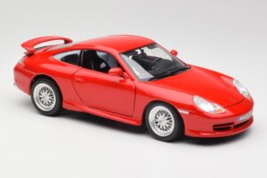 Porsche 911 996 GT3 Strasse Piros Bburago 1:18 30395 Fém – 6. kép a 8-ből