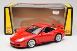 Porsche 911 996 GT3 Strasse Piros Bburago 1:18 30395 Fém – 8. kép a 8-ből