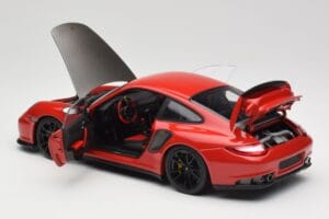Porsche 911 997 GT2 RS Piros Fekete Felnikkel Minichamps 1:18 100069407 Fém – 5. kép a 8-ből