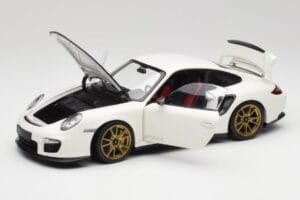 Porsche 911 997 GT2 RS Fehér & Arany Felnik Minichamps 1:18 100069406 Fém – 2. kép a 8-ből