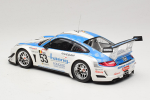 Porsche 911 997 GT3 R #53 Muhlner Motorsport P-Y. Vannelet / U. Peyroles Class Winners 24 Hours of Spa 2010 Minichamps 1:18 1 – 5. kép a 6-ből