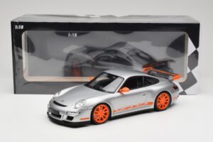 Porsche 911 997.1 GT3 RS Ezüst Narancssárga Felnikkel Minichamps 1:18 155062120 Fém – 6. kép a 6-ből