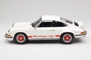 Porsche 911 Carrera RS 2.7 Grand Prix White With Red Norev 1:12 127514 Fém – 3. kép a 6-ből