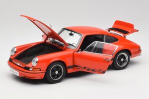 Porsche 911 Carrera RS 2.7 Narancssárga & Fekete Csíkok AUTOart 1:18 78054 Fém – 2. kép a 8-ből