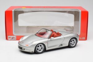 Porsche Boxster 986 Ezüst Maisto 1:18 37800-M3 Fém – 8. kép a 8-ből
