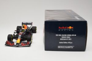 Red Bull Racing Honda RB16B #11 S. Perez Mexican GP 2021 Minichamps 1:18 110211911 Fém – 6. kép a 6-ből