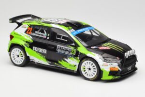 Skoda Fabia Rally2 #23 O. Solberg / E. Edmondson Rally Monte Carlo 2023 IXO 1:18 18RMC155A Fém – 4. kép a 6-ből
