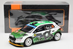 Skoda Fabia Rally2 #24 N. Gryazin / K. Aleksandrov Rally Monte Carlo 2023 IXO 1:18 18RMC155B Fém – 6. kép a 6-ből