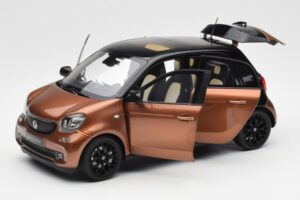 Smart Forfour W453 Fekete Hazel Barna Norev 1:18 B66960299 Fém – 2. kép a 8-ből