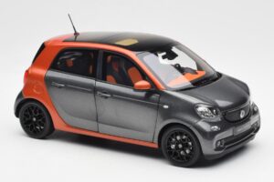 Smart Forfour W453 Lava Narancssárga Grafit Szürke Norev 1:18 B66960298 Fém – 6. kép a 8-ből