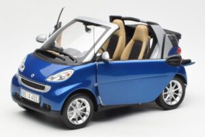 Smart Fortwo W451 Kabrió Kék Ezüst Minichamps 1:18 Q0022565V001C80Q00 Fém – 2. kép a 8-ből