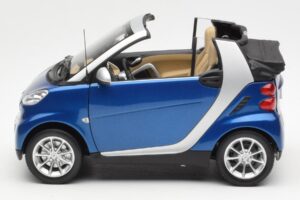 Smart Fortwo W451 Kabrió Kék Ezüst Minichamps 1:18 Q0022565V001C80Q00 Fém – 4. kép a 8-ből