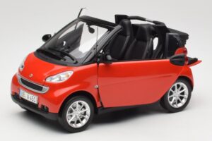 Smart Fortwo W451 Kabrió Piros Fekete Minichamps 1:18 150036333 Fém – 2. kép a 8-ből