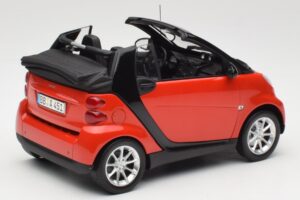 Smart Fortwo W451 Kabrió Piros Fekete Minichamps 1:18 150036333 Fém – 3. kép a 8-ből