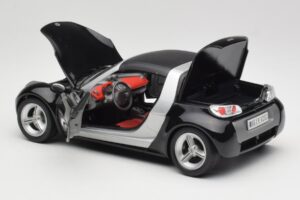 Smart Roadster Fekete Bburago 1:18 34099-M1 Fém – 5. kép a 8-ből