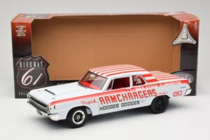 Dodge 330 Super Stock Ramchargers NHRA 1964 Highway 61 1:18 50044 Fém – 8. kép a 8-ből