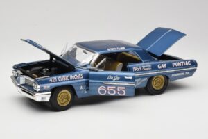 Pontiac Catalina Super Duty Super Stock #655 Kék 1962 Auto World 1:18 AW201/06 Fém – 2. kép a 8-ből