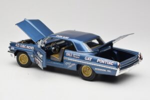 Pontiac Catalina Super Duty Super Stock #655 Kék 1962 Auto World 1:18 AW201/06 Fém – 5. kép a 8-ből