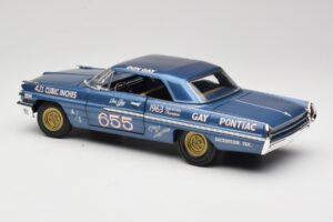 Pontiac Catalina Super Duty Super Stock #655 Kék 1962 Auto World 1:18 AW201/06 Fém – 7. kép a 8-ből