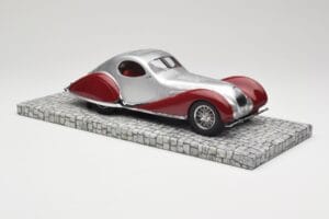 Talbot-Lago T150 C-SS Coupe Ezüst Piros Minichamps 1:18 107117121 Gyanta – 4. kép a 6-ből