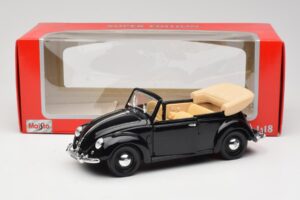 Volkswagen Bogár Kabrió Fekete Maisto 1:18 37800-M6 Fém – 8. kép a 8-ből