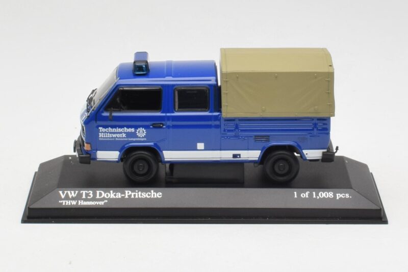 Volkswagen T3 Double Cab Flatbed THW Hannover Minichamps 1:43 400055290 Fém
