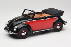Volkswagen Beetle Kabrió Fekete & Piros Minichamps 1:18 107054132 Gyanta