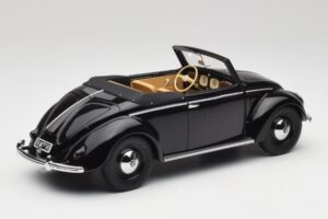 Volkswagen Beetle Type 1 Hebmuller Kabrió Fekete Minichamps 1:18 107054232 Fém – 2. kép a 6-ből