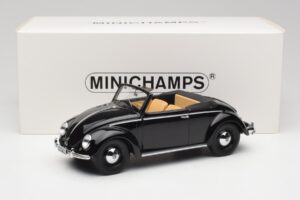 Volkswagen Beetle Type 1 Hebmuller Kabrió Fekete Minichamps 1:18 107054232 Fém – 6. kép a 6-ből