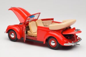 Volkswagen Kabrió Ruby Piros Maisto 1:18 32826 Fém – 5. kép a 8-ből